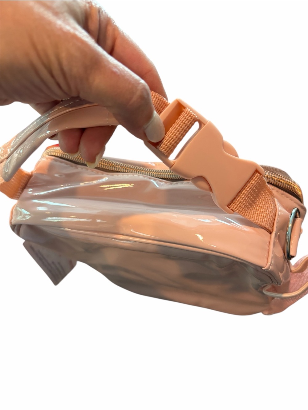 Insulated Pink Lunch Bag with Crossbody Strap or Top Handle - Picture 4 of 4